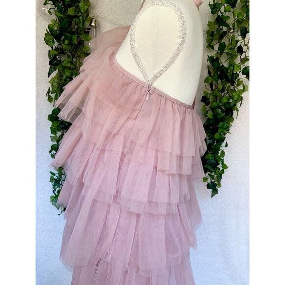 Lovely Day Pink High Neck Layered Mini Dress MSRP:$121 SZ Medium - Picture 7 of 11